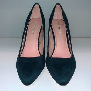 Zara basic velvet green heel pumps size 40